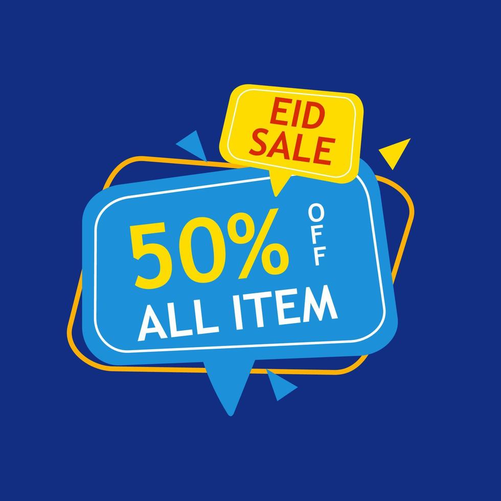 Modern Eid mubarak sale banner design vector