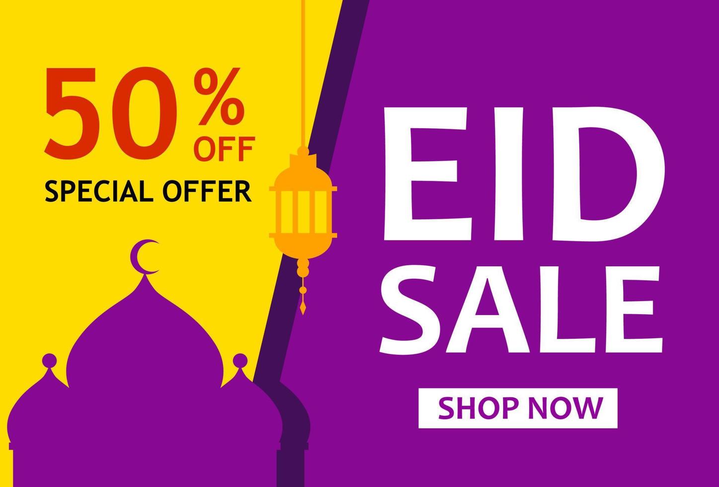 Eid Mubarak Sale Design for business. Discount Banner Promotion Template vector