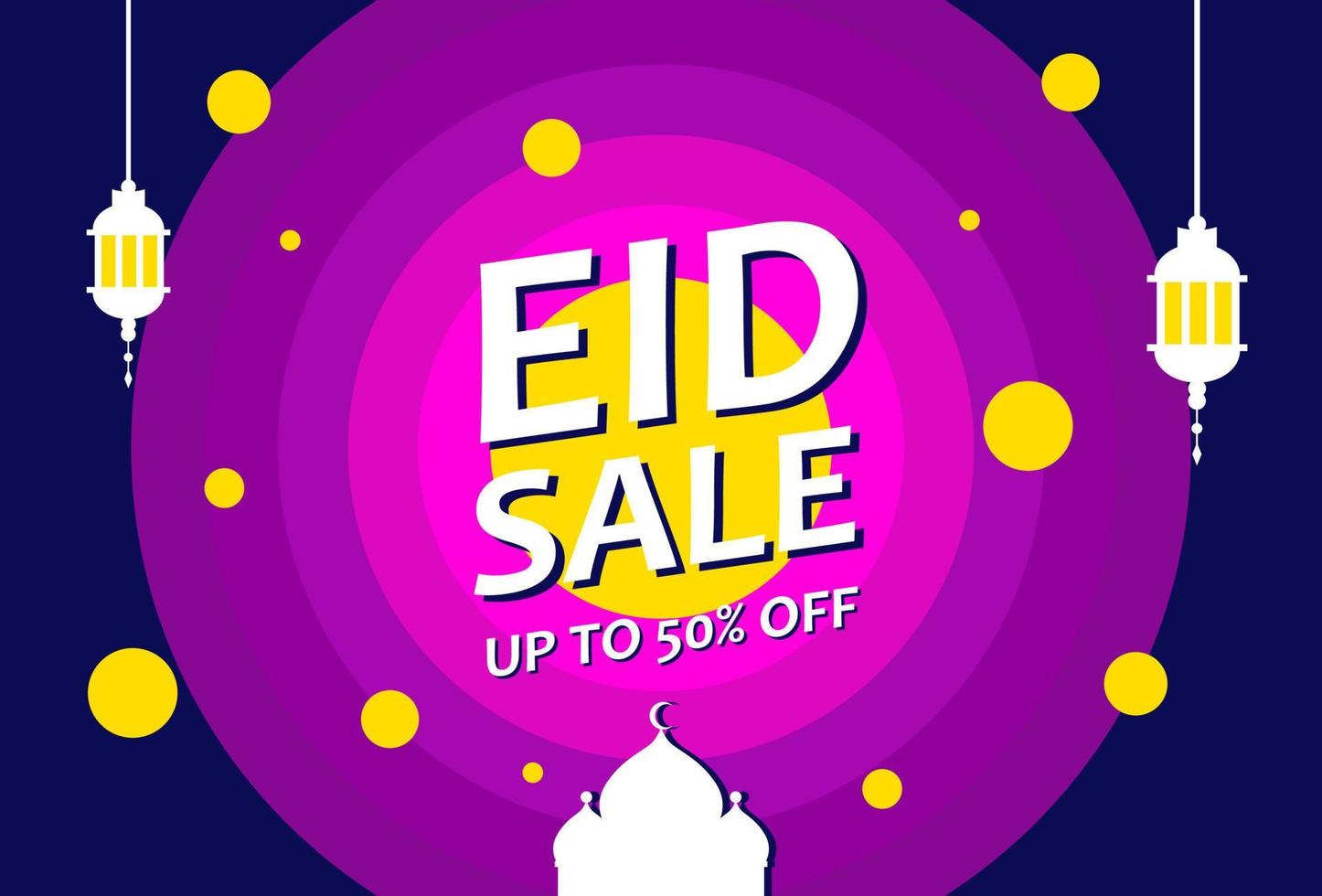 Eid Mubarak Sale Design for business. Discount Banner Promotion Template vector