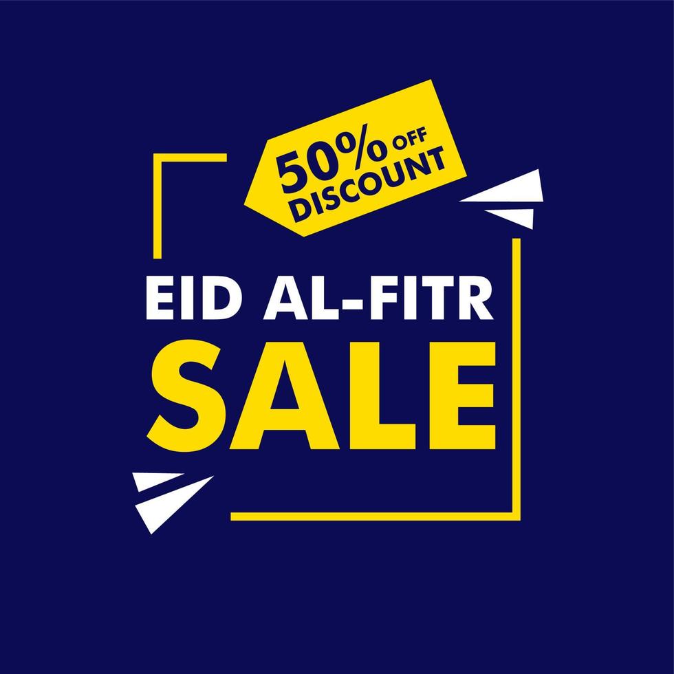 Eid Al-fitr sale concept banner design on blue background vector