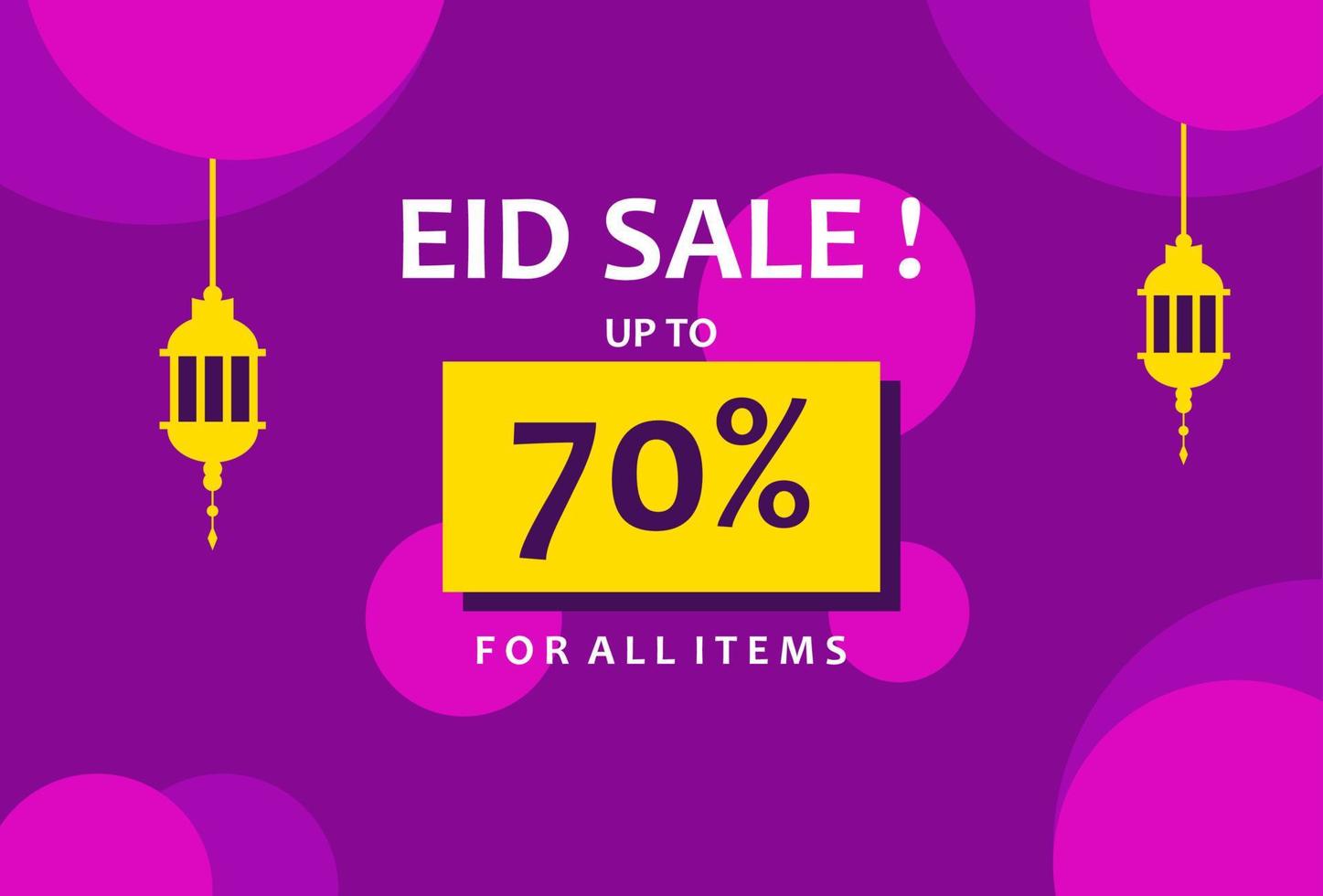 Eid Mubarak Sale Design for business. Discount Banner Promotion Template vector