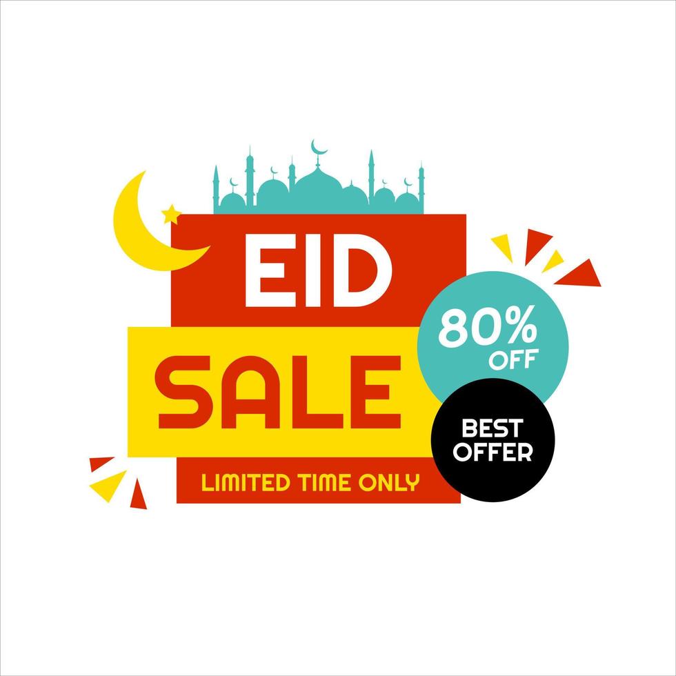 Eid Mubarak Sale Design for business. Discount Banner Promotion Template vector