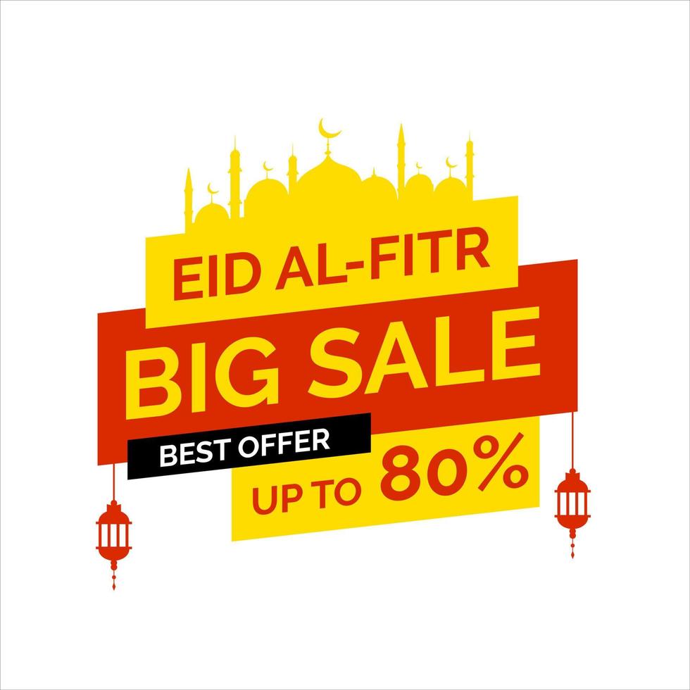 Eid Mubarak Sale Design for business. Discount Banner Promotion Template vector