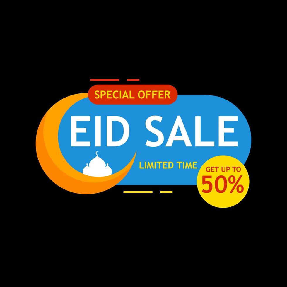 Eid mubarak sale banner template design background vector