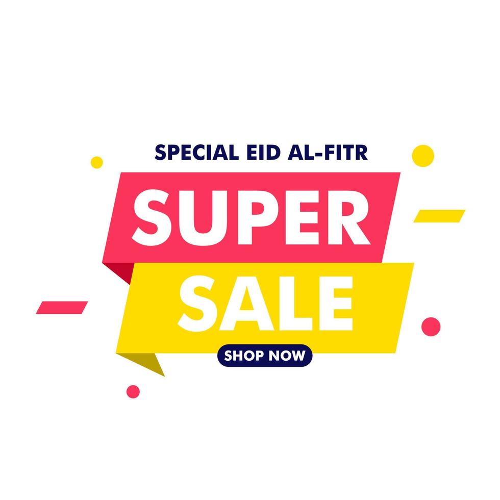 Modern Eid Al-fitr super sale banner design vector