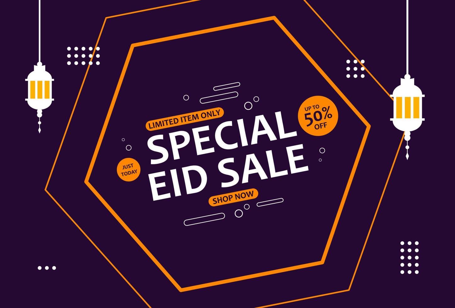 Eid Mubarak Sale Design for business. Discount Banner Promotion Template vector
