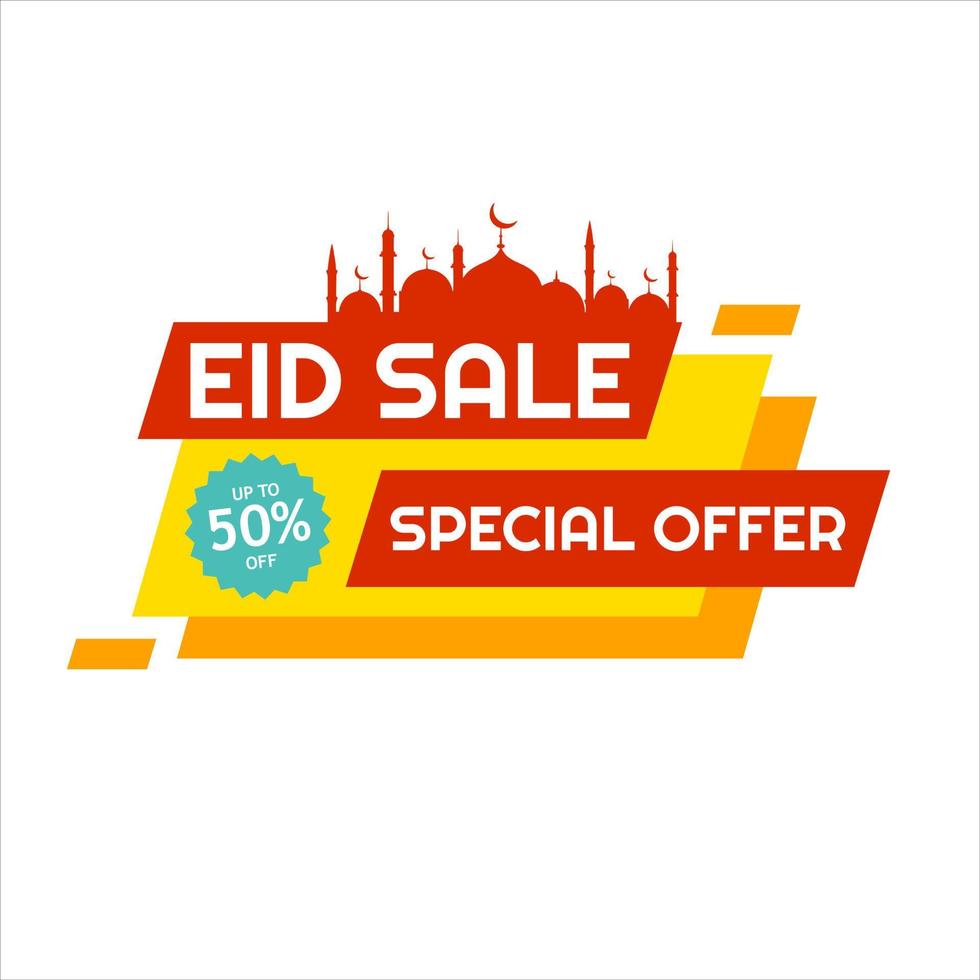 Eid Mubarak Sale Design for business. Discount Banner Promotion Template vector