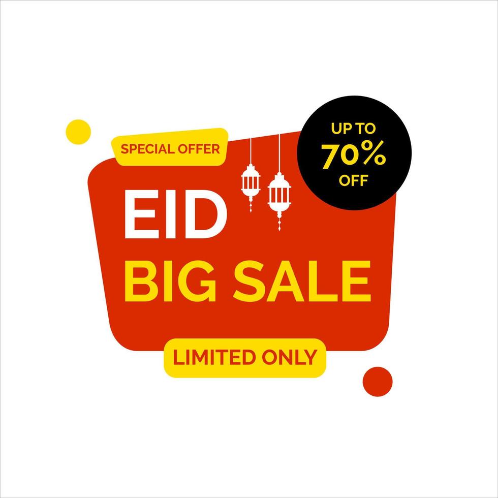 Eid Mubarak Sale Design for business. Discount Banner Promotion Template vector