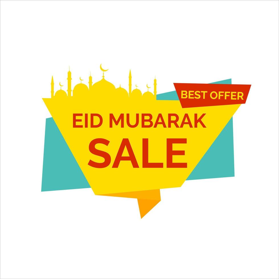 Eid Mubarak Sale Design for business. Discount Banner Promotion Template vector