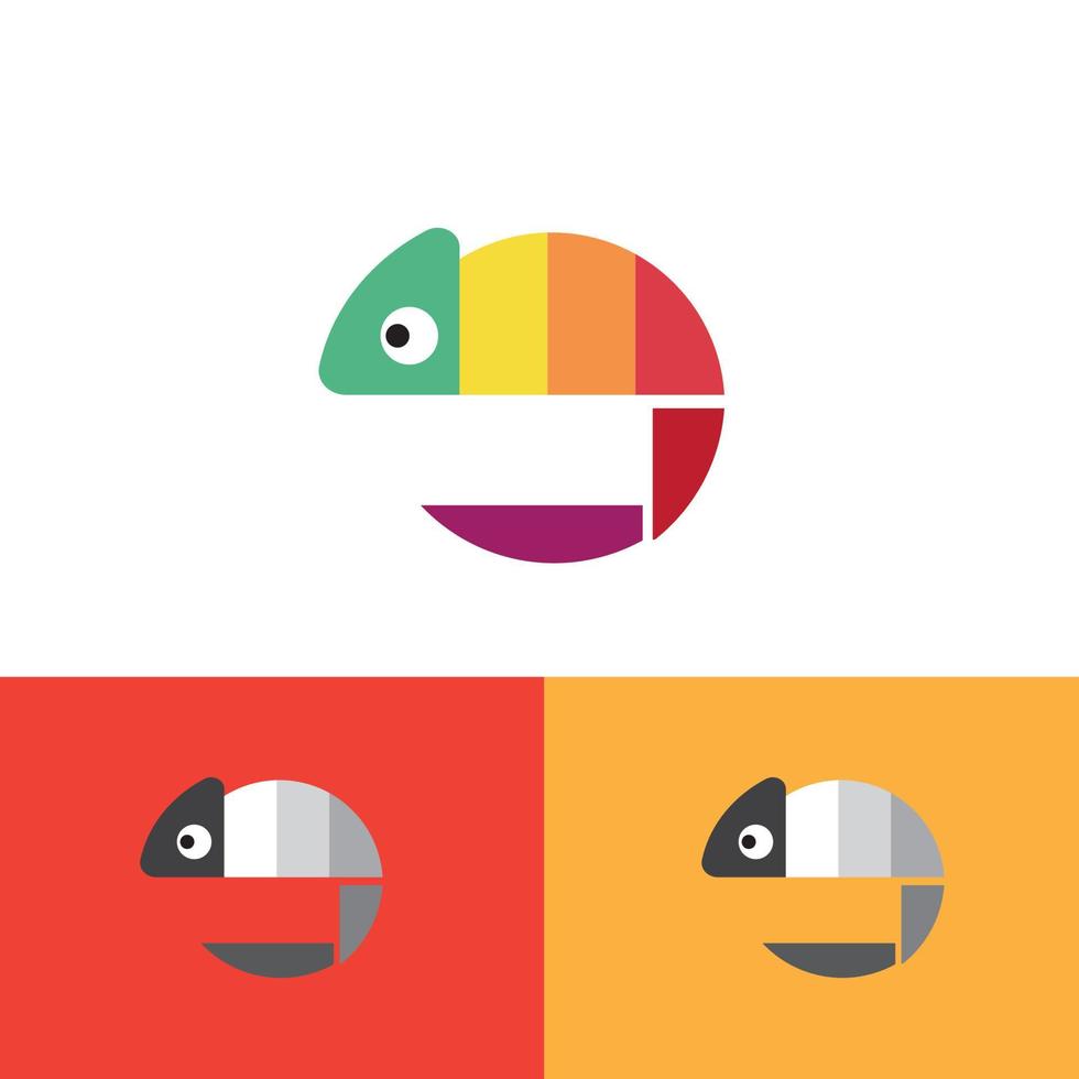 Chameleon colourful vector logo design