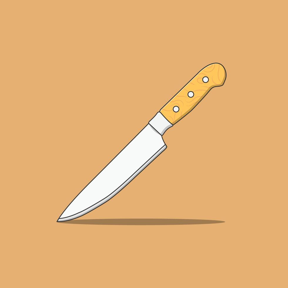 Butcher Knife Vector Icon Illustration. Kitchen Knife Vector. Flat Cartoon Style Suitable for Web Landing Page, Banner, Flyer, Sticker, T-Shirt, Card
