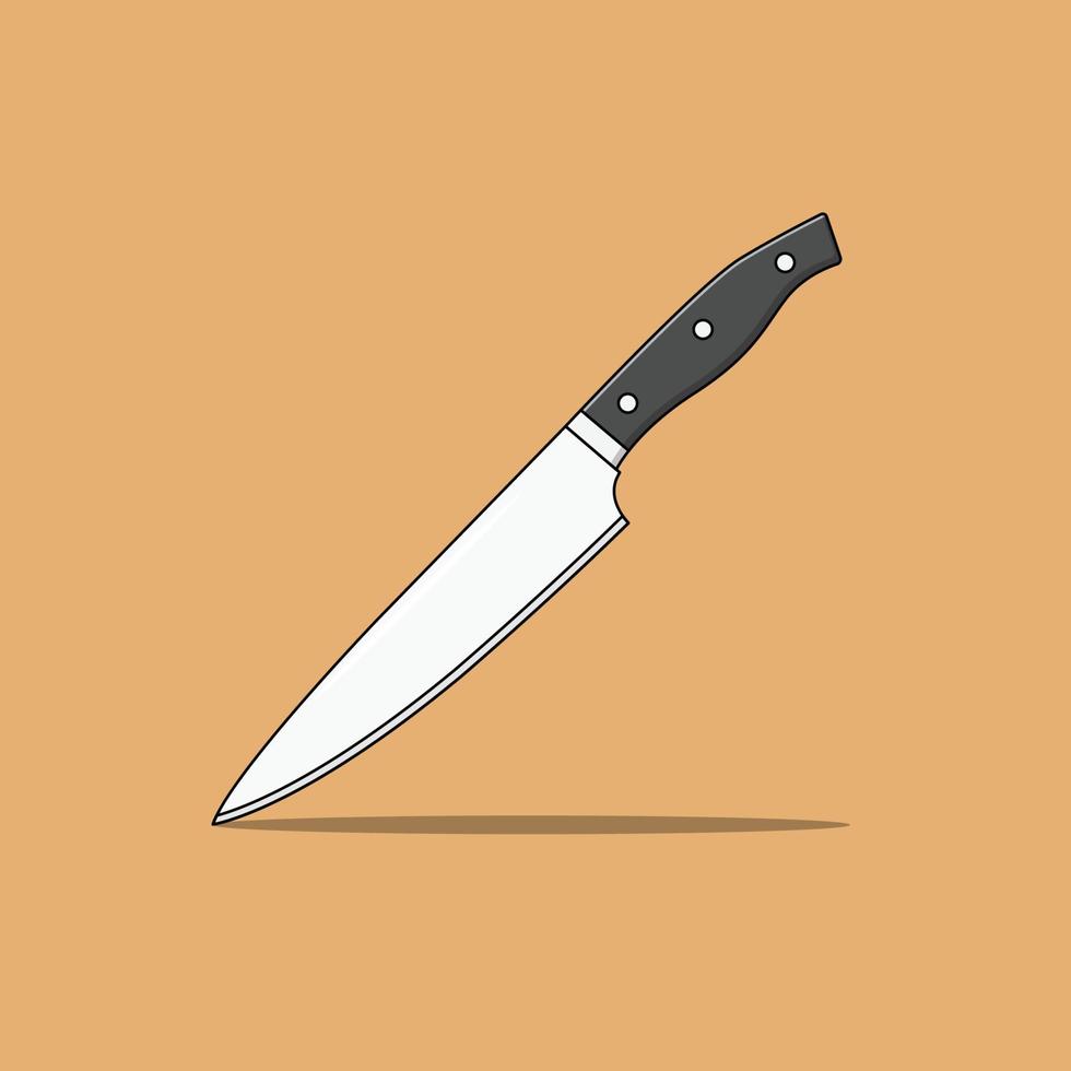 ilustración de icono de vector de cuchillo de carnicero. vector de cuchillo de cocina. estilo de caricatura plano adecuado para la página de inicio web, pancarta, volante, pegatina, camiseta, tarjeta