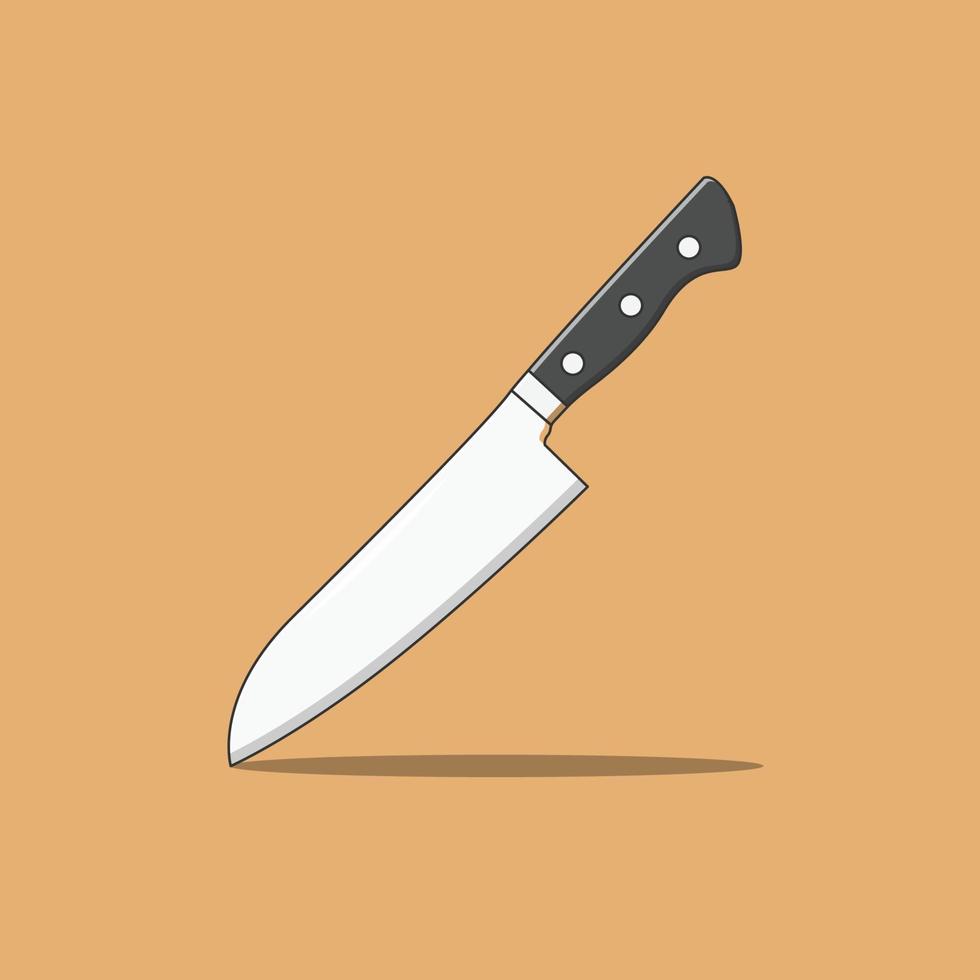 ilustración de icono de vector de cuchillo de carnicero. vector de cuchillo de cocina. estilo de caricatura plano adecuado para la página de inicio web, pancarta, volante, pegatina, camiseta, tarjeta