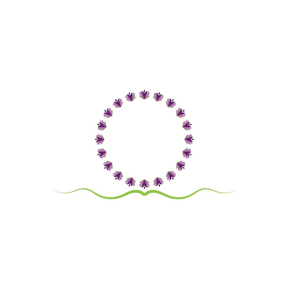 diseño plano de vector de logotipo de flor de lavanda fresca