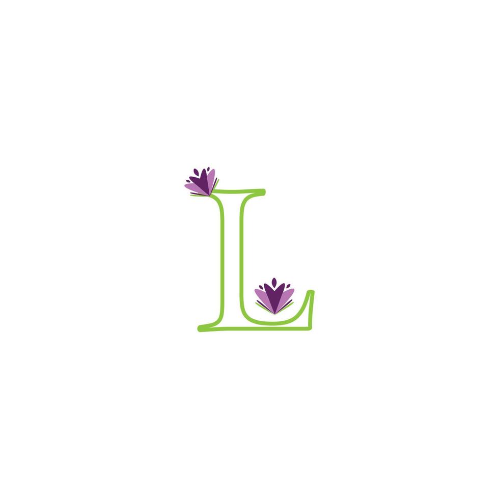 diseño plano de vector de logotipo de flor de lavanda fresca