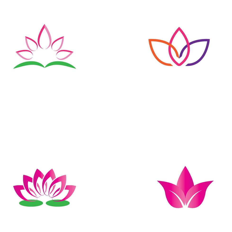 Beauty Vector lotus flowers design logo Template icon