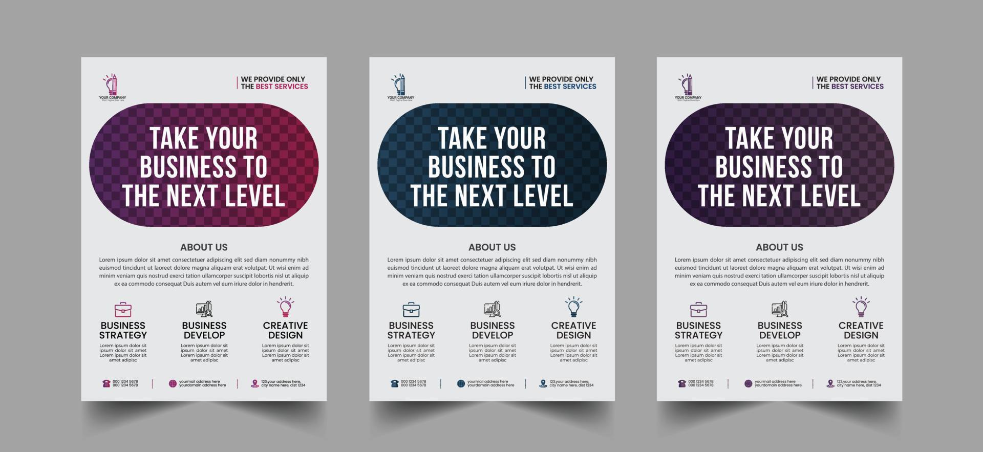 Corporate flyer template with geometric shape, promotional flyer design, A4 flyer template, Business flyer template vector