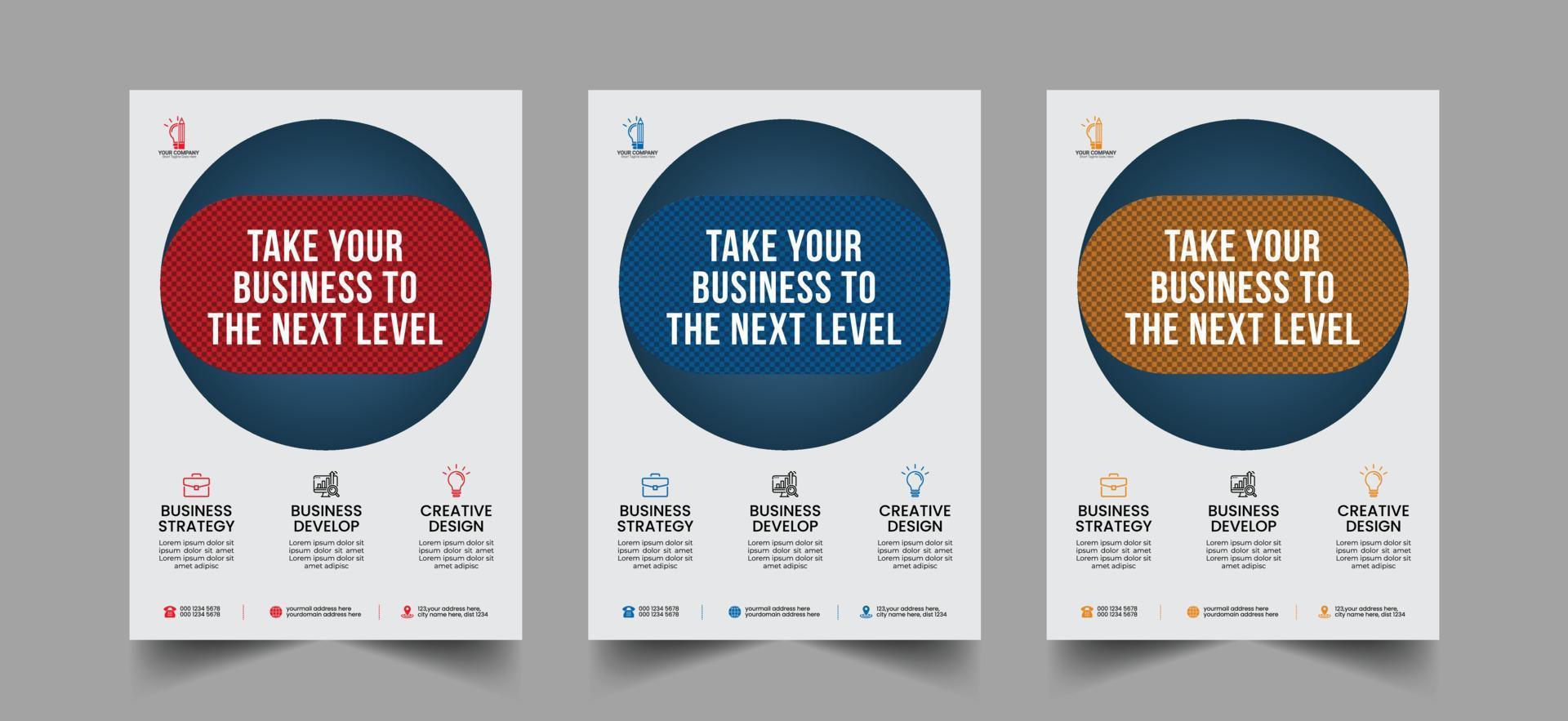 Corporate flyer template with geometric shape, promotional flyer design, A4 flyer template, Business flyer template vector