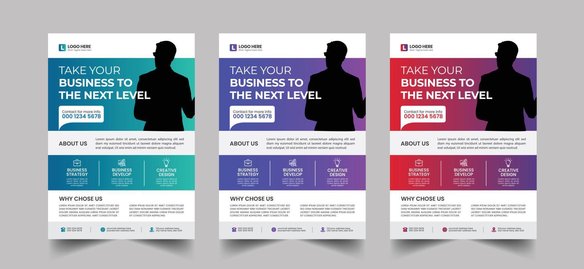 Corporate flyer template with geometric shape, promotional flyer design, A4 flyer template, Business flyer template vector