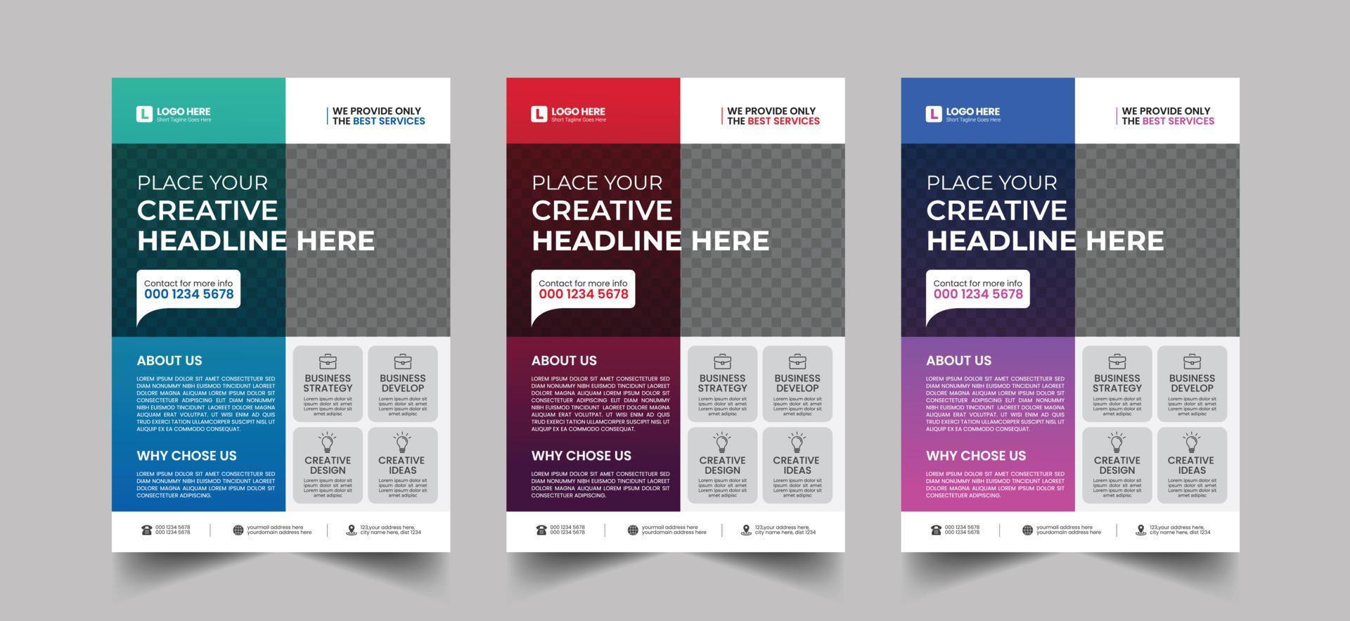 Corporate flyer template with geometric shape, promotional flyer design, A4 flyer template, Business flyer template vector
