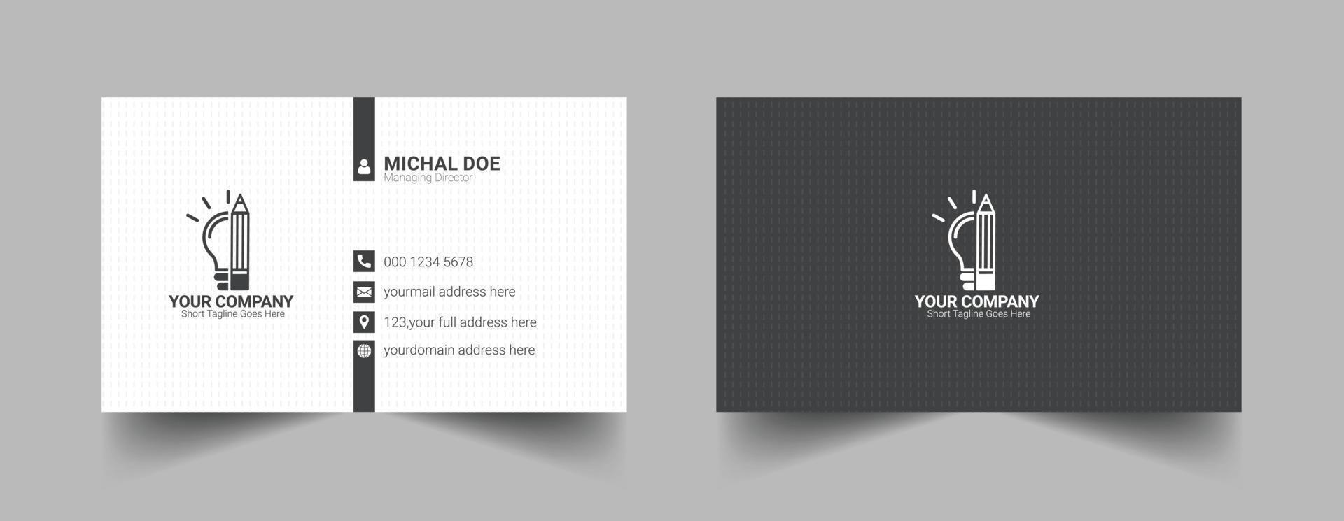 Black and white color Creative business card template design vector