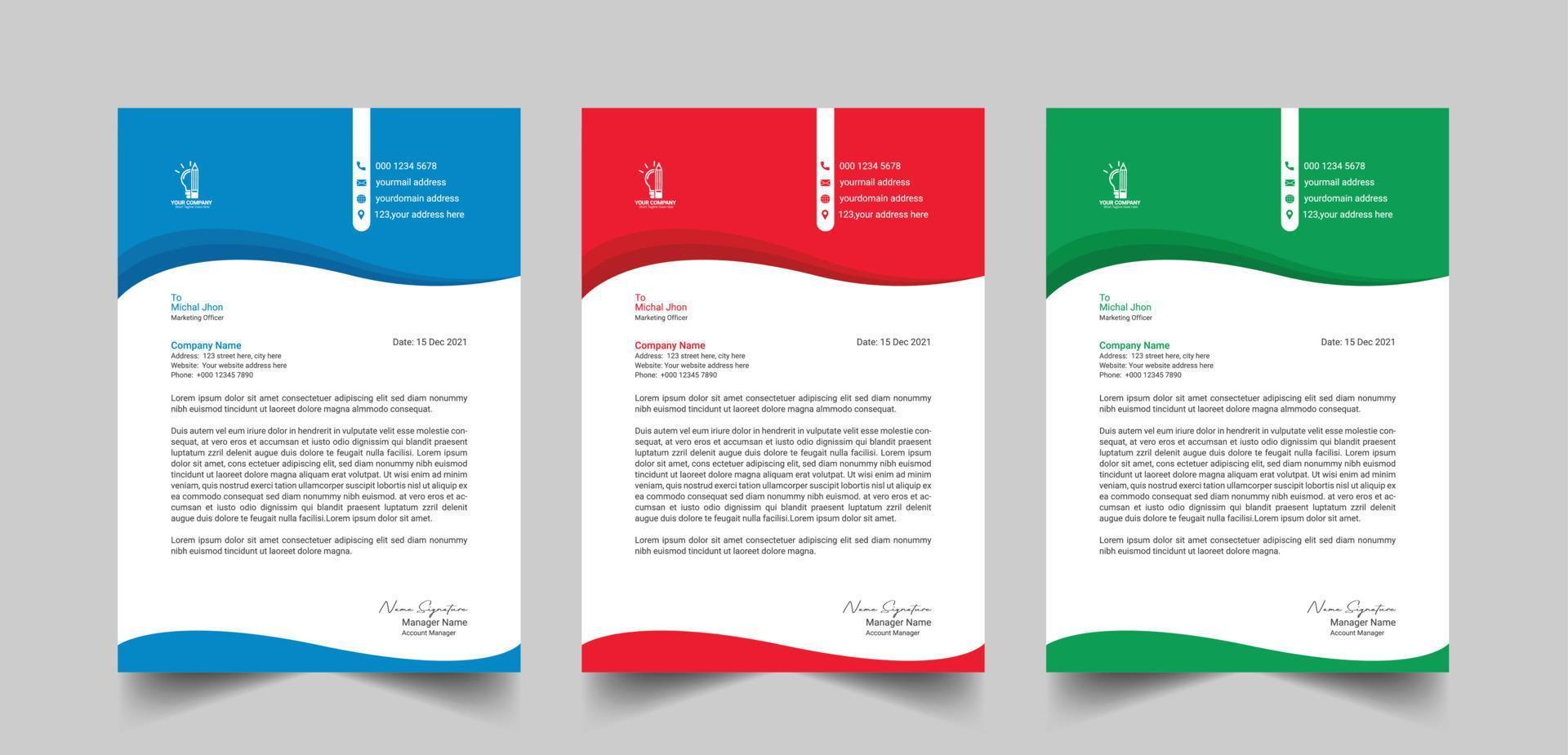 Business letterhead template design, creative letterhead design, Elegant letterhead template design in minimalist style vector