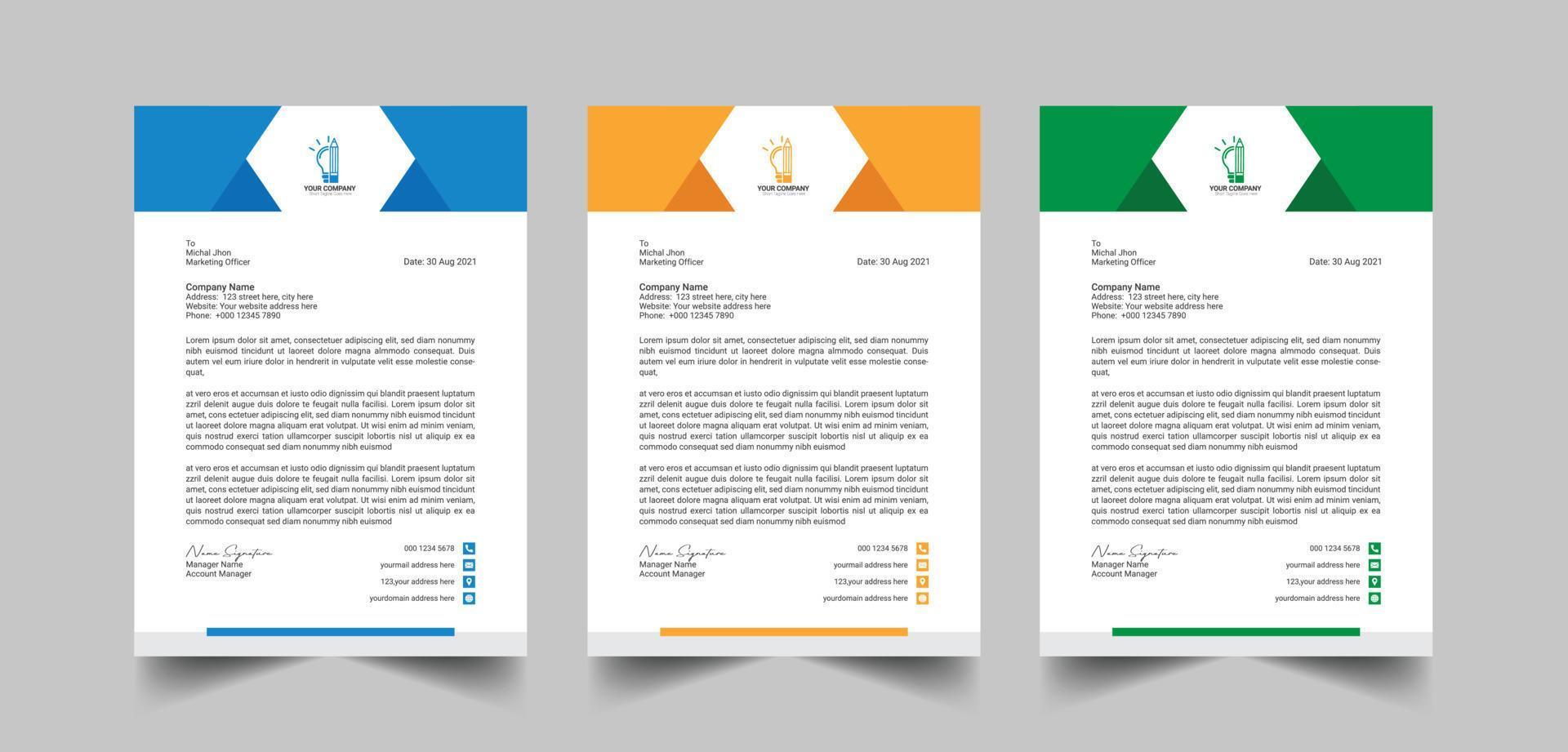Business letterhead template design, creative letterhead design, Elegant letterhead template design in minimalist style vector