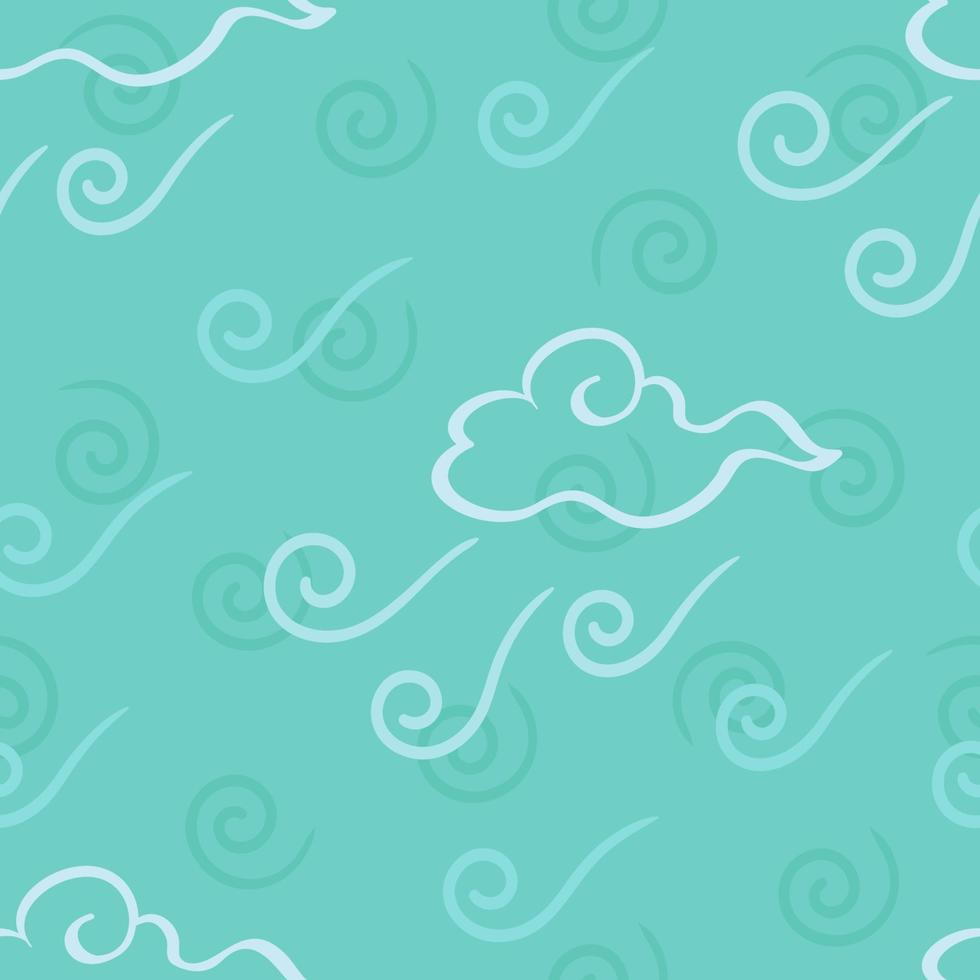 Wind and clouds seamless pattern vector