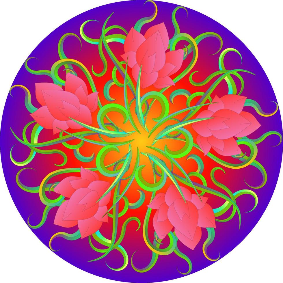 Ornamental lotus.vector, abstract, oriental style, flower, lotus, yoga, medallion, hand-drawing. for textile printing, logo, wallpaper vector