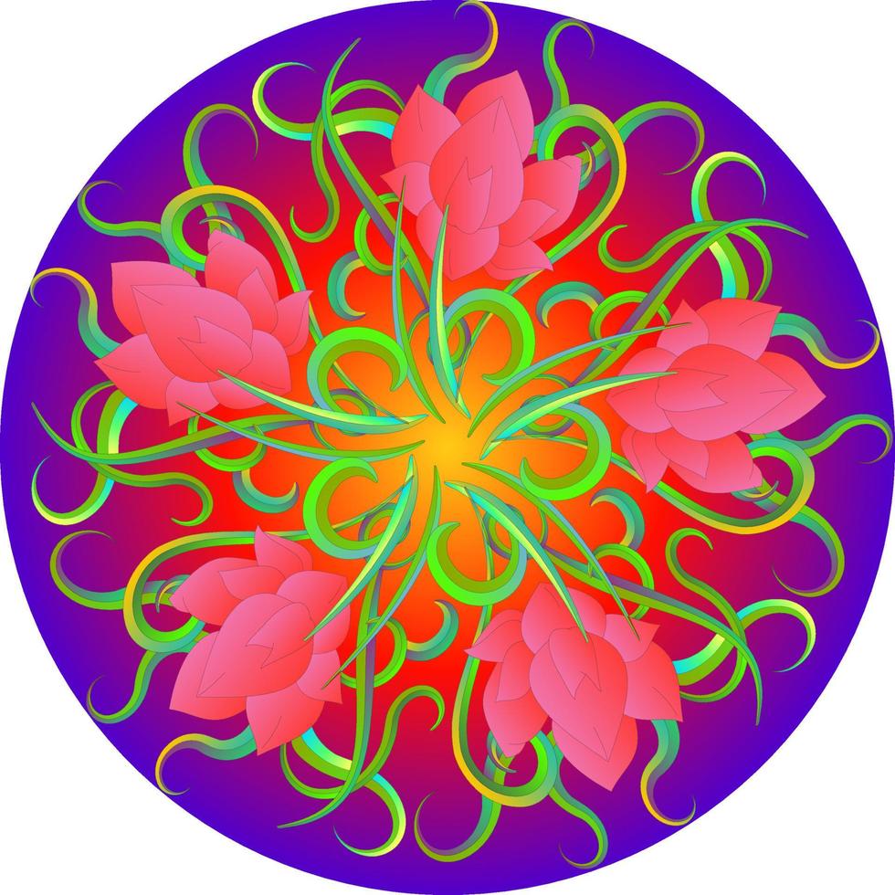 lotus ornamental vector, abstracto, estilo oriental, flor, loto, yoga, medallón, dibujo a mano. para impresión textil, logo, papel pintado vector