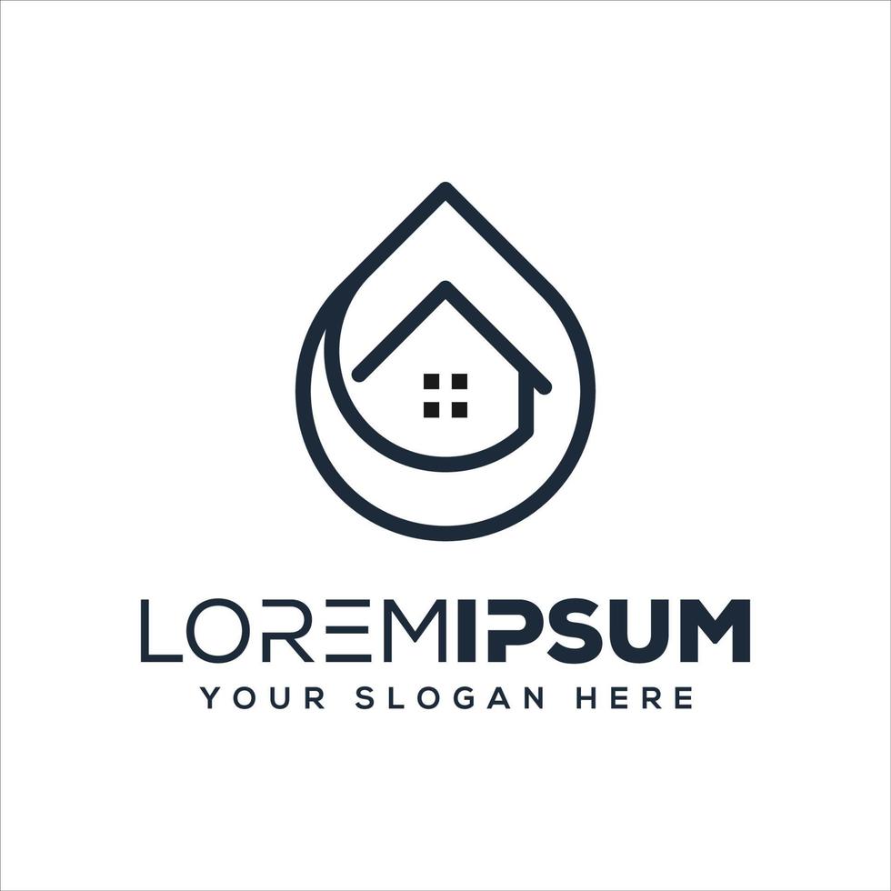 abstract house pin logo template vector