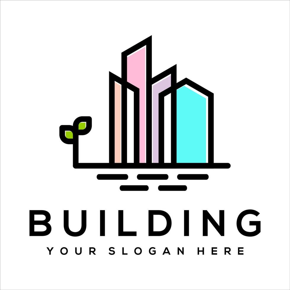 abstract building logo template vector