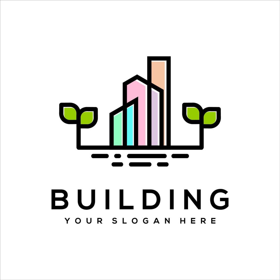 abstract building logo template vector