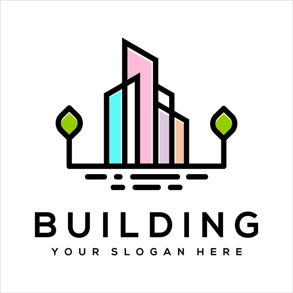 abstract building logo template vector