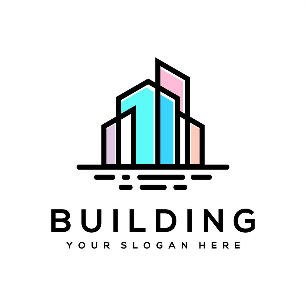 abstract building logo template vector