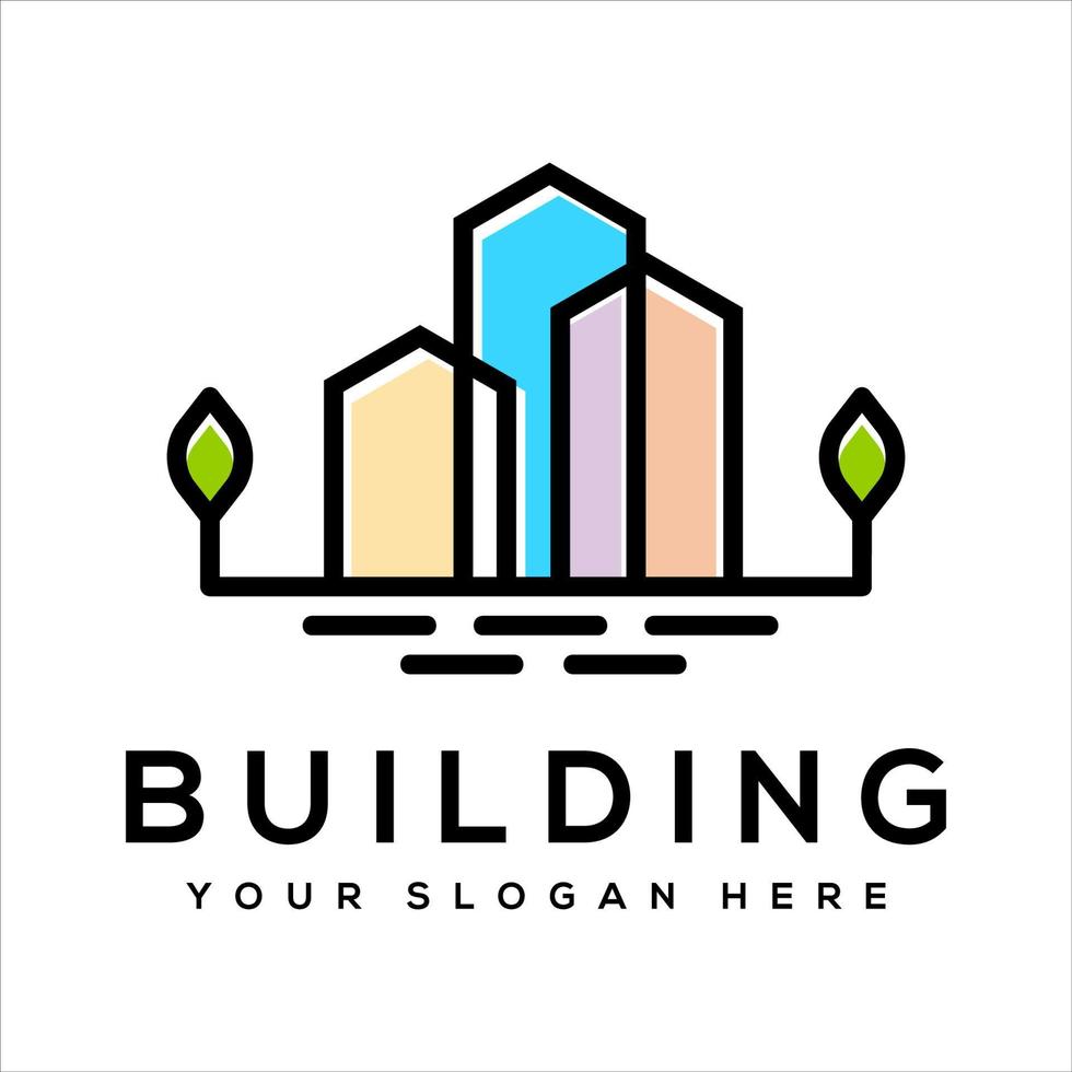 abstract building logo template vector