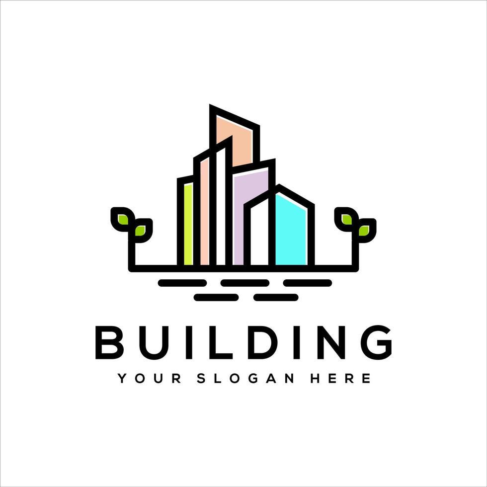 abstract building logo template vector