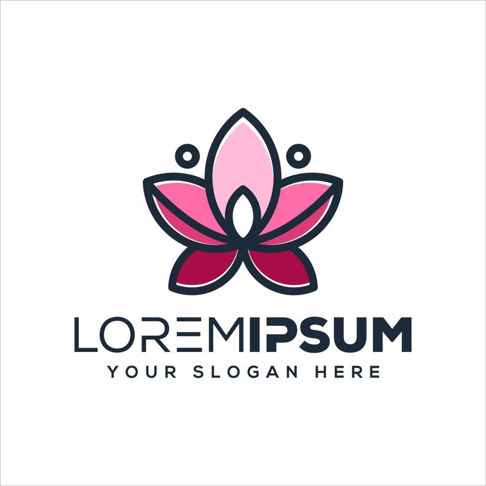 abstract lotus logo template vector