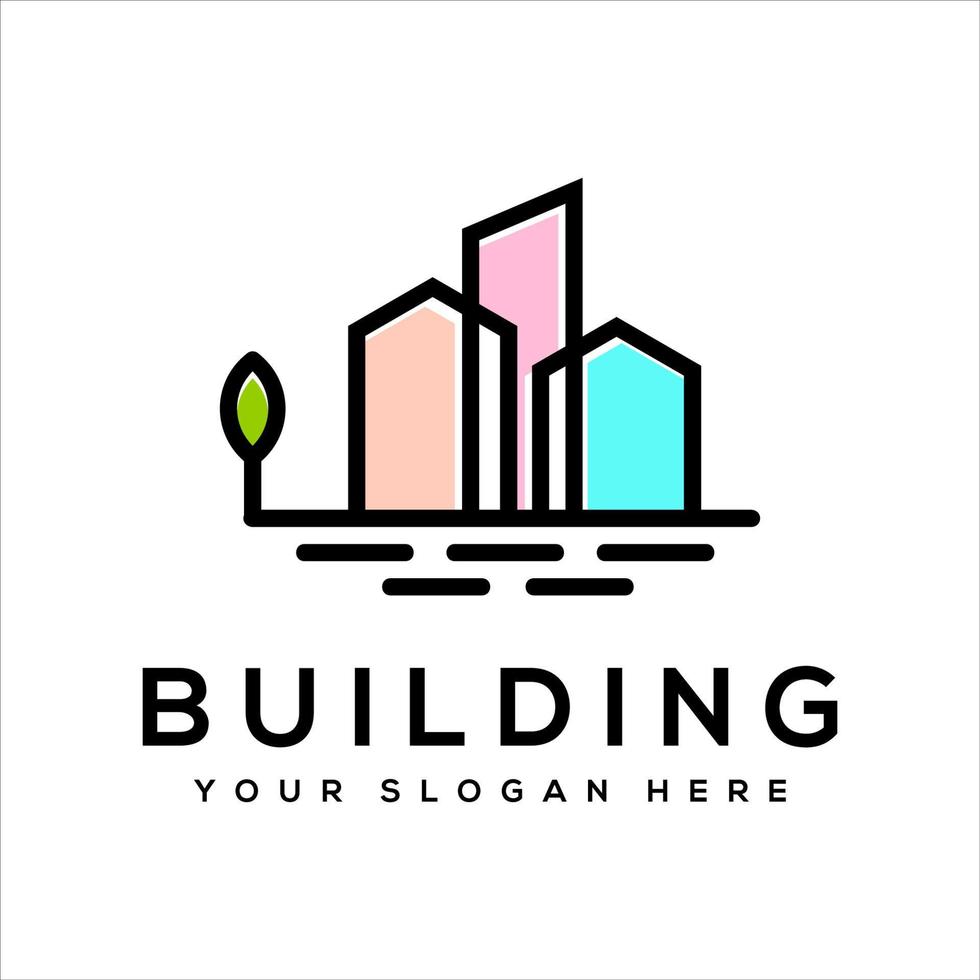 abstract building logo template vector