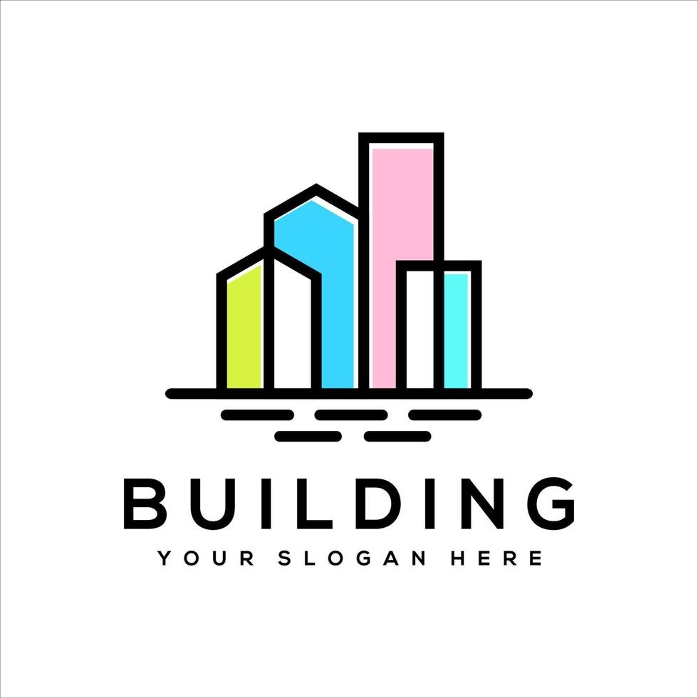 abstract building logo template vector