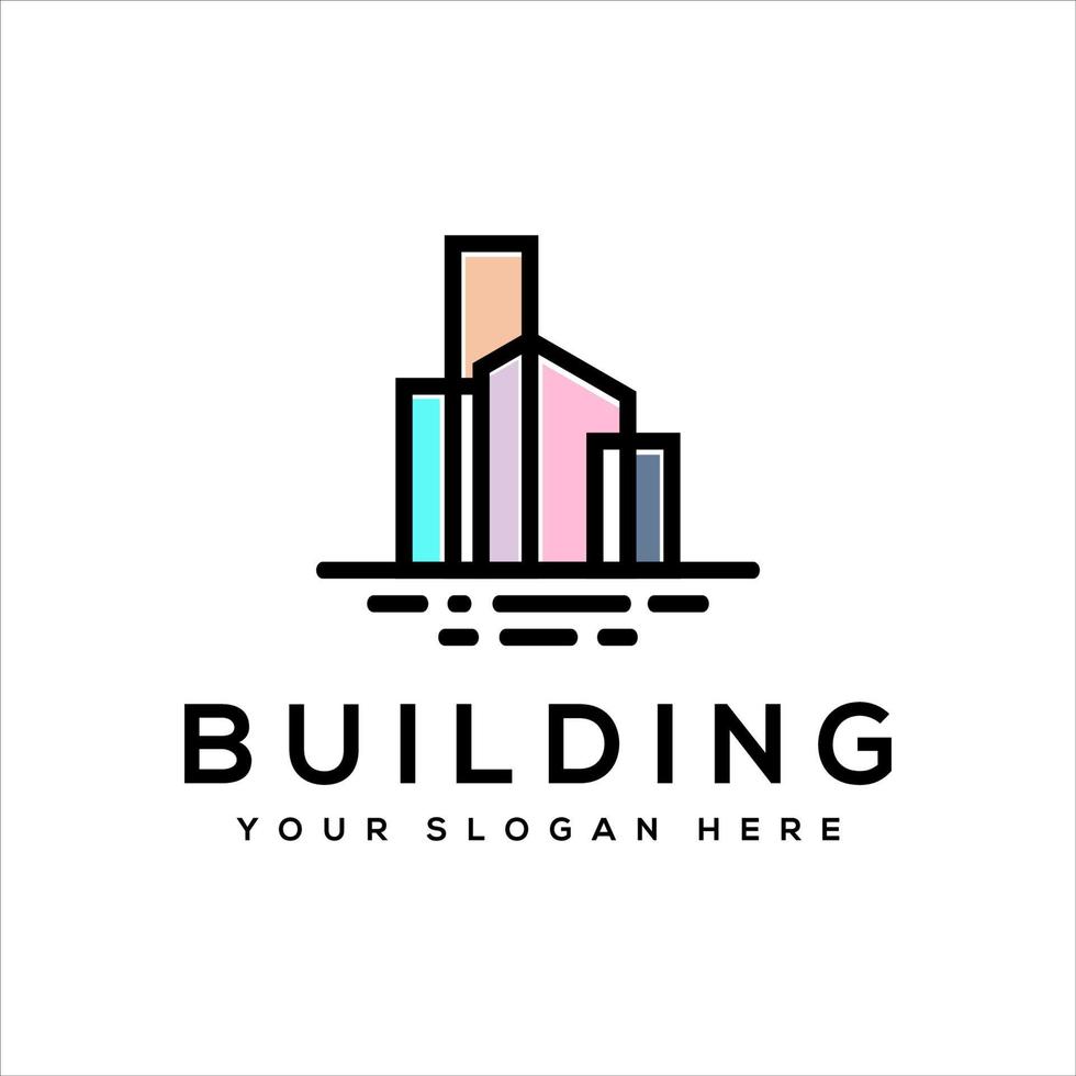 abstract building logo template vector