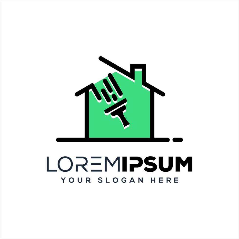 abstract house and paint logo template vector