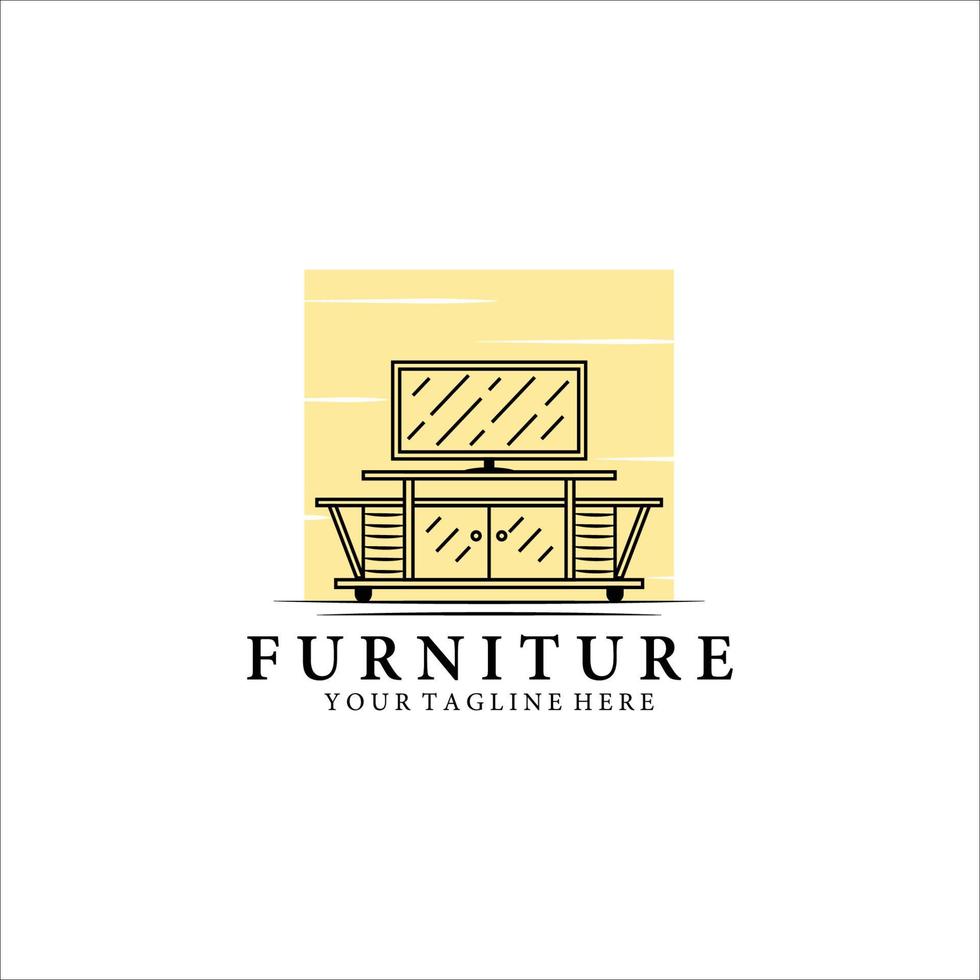 furniture logo line art minimalist vector illustration design