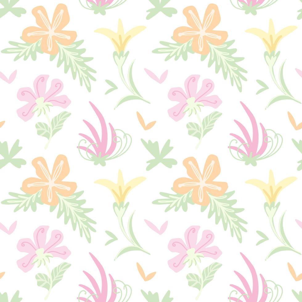 Delicate fancy flowers on a light background vector