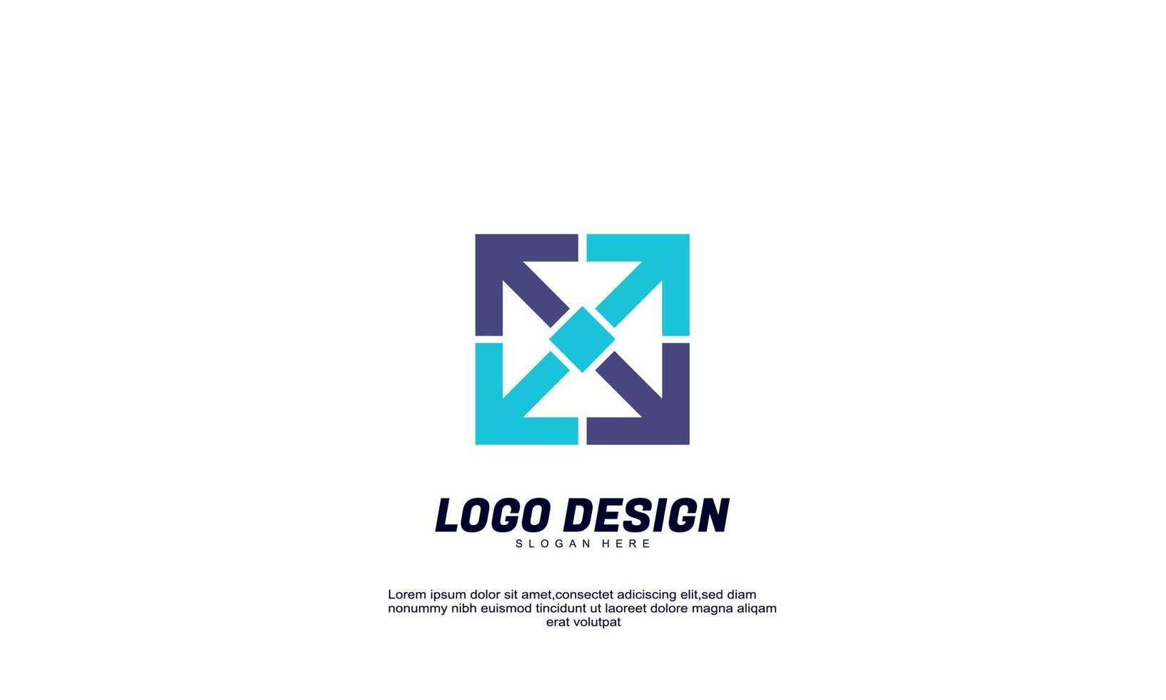 abstract creative shapes idea modern logo finance corporate business colorful design template vector