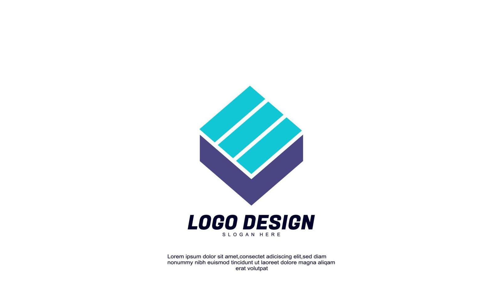 awesome creative idea for logo company or building and business colorful flat design vector