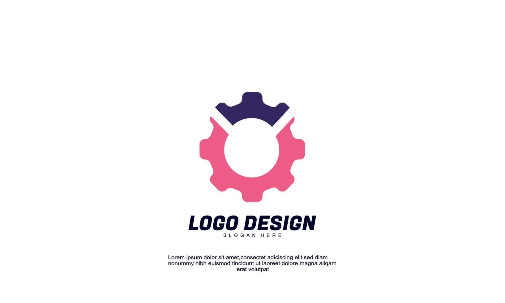 stock vector abstract creative idea logo gear for brand company and business colorful design template