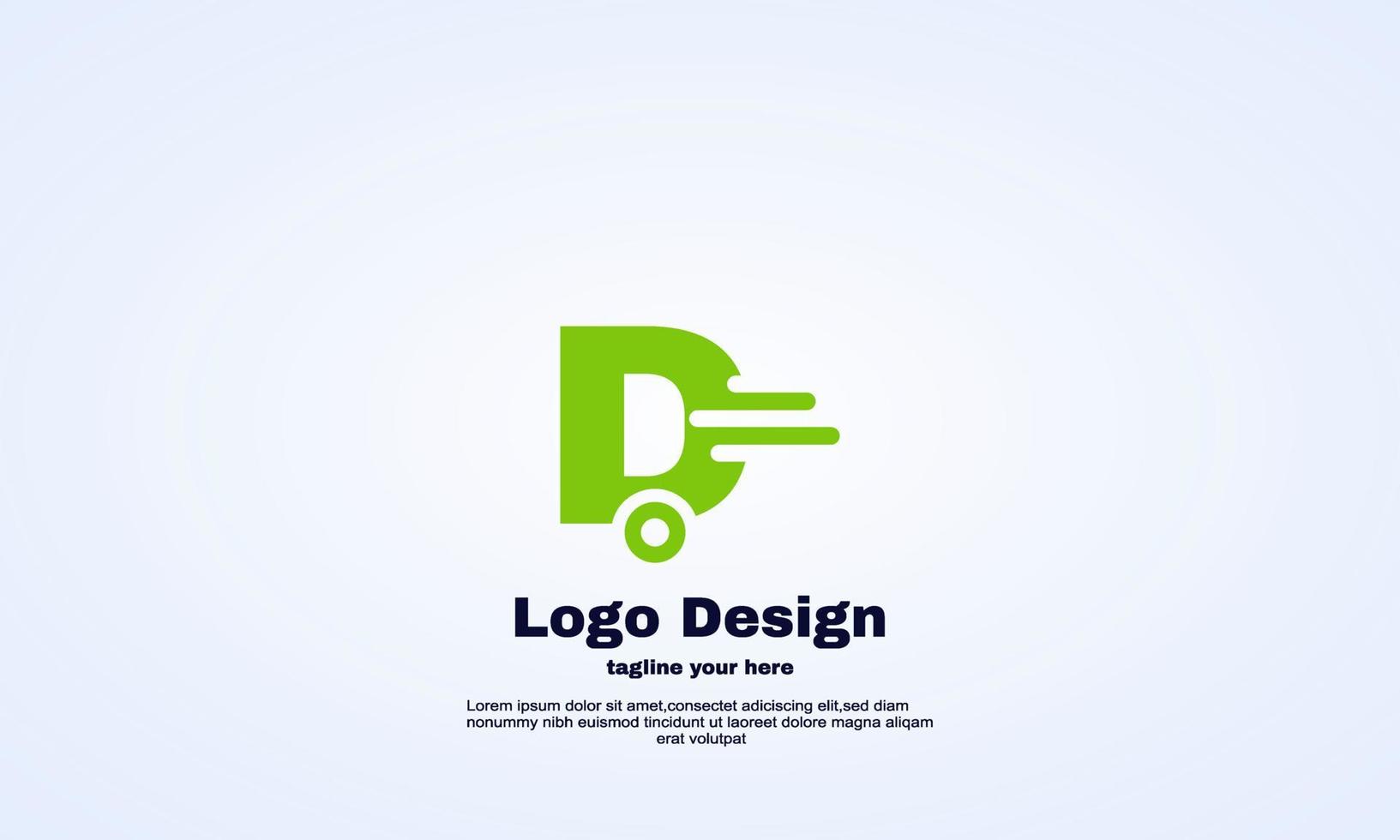 vector initial letter d logo green shape