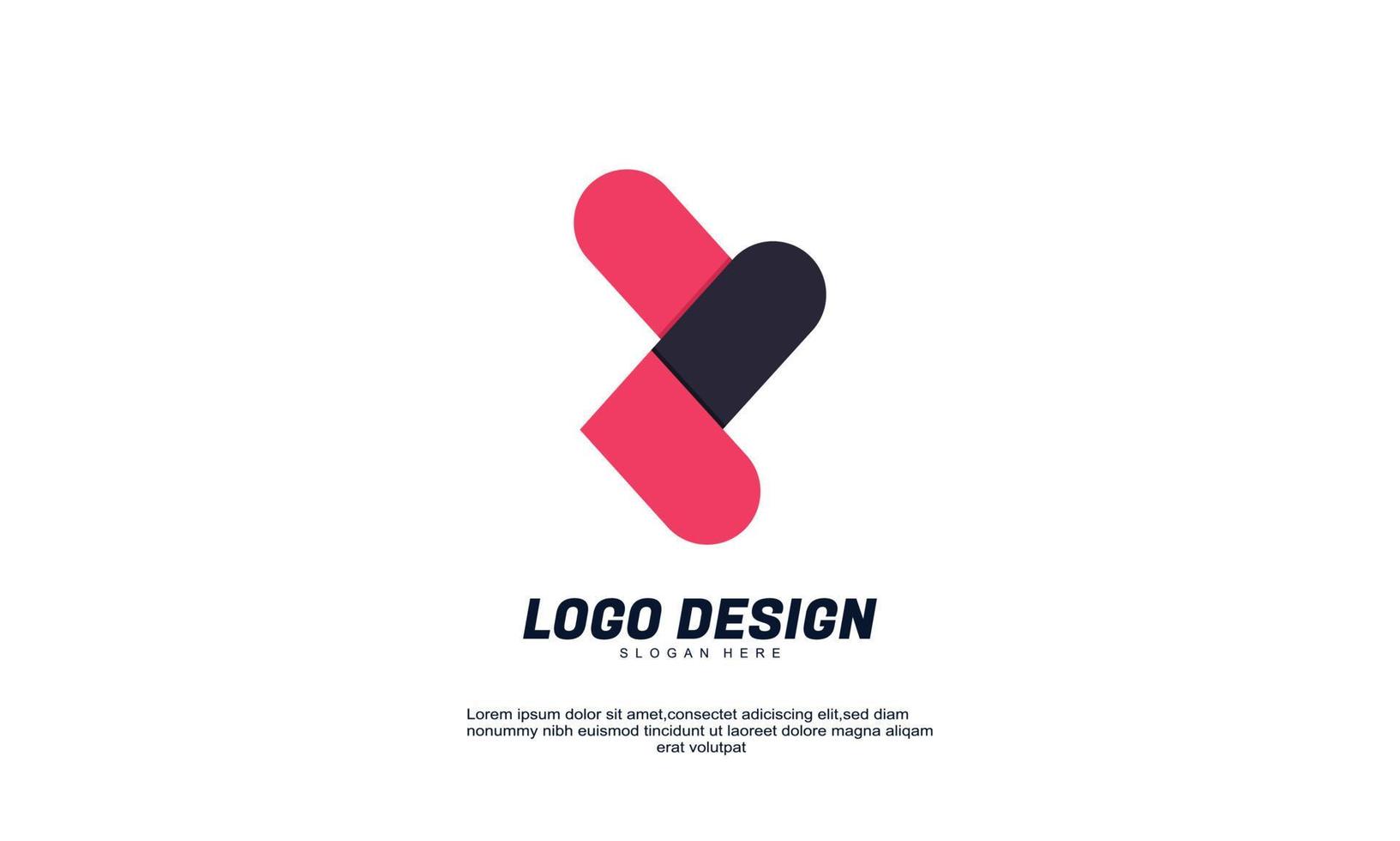 awesome creative company logo branding business overlay with flat design vector