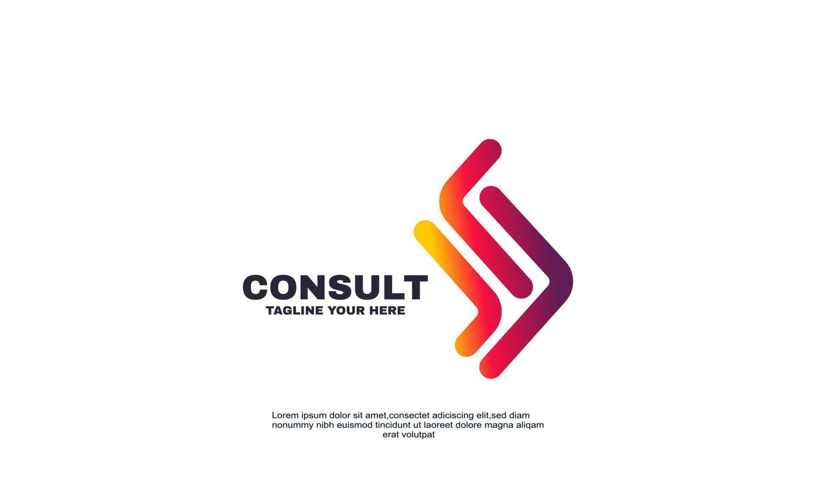 vector de icono de logotipo de empresa de consultoría creativa impresionante aislado